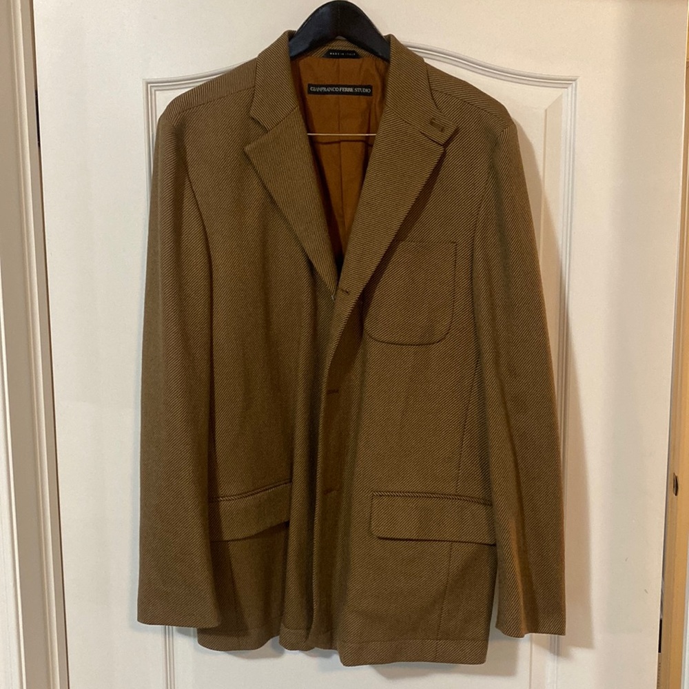 Gianfranco Ferre brown tweed sports coat size 40 USA